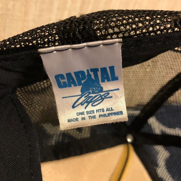 Vintage Stanley Tools Snapback Mesh Foam Trucker Black Yellow Hat - Picture 5 of 9